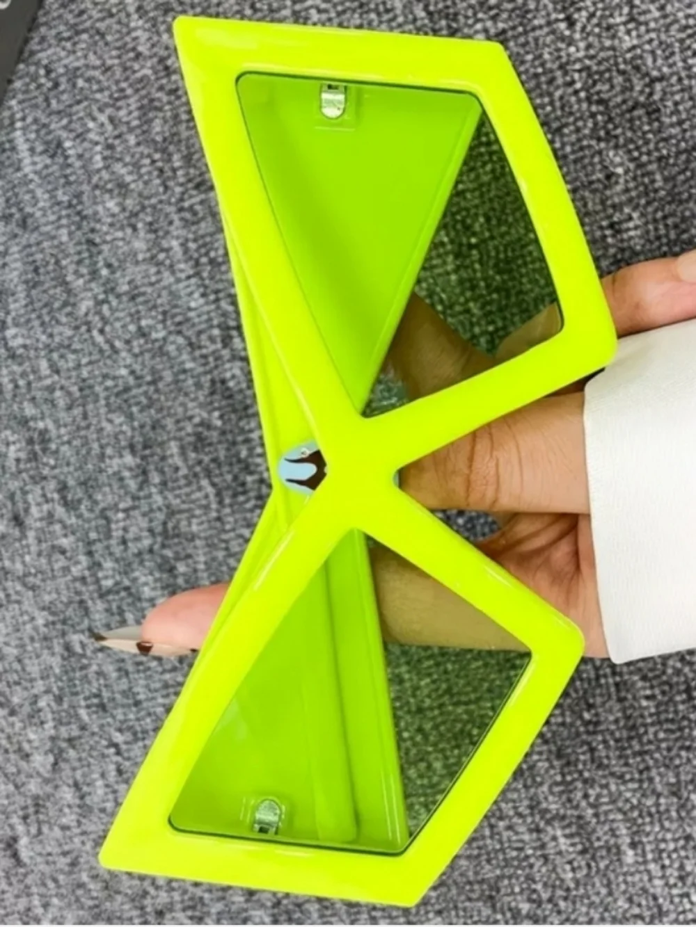 Bold Lime Green Geometric Sunglasses - Women Accessories